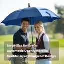 MRTLLOA Extra Large Golf Umbrella, 68 Inch Automatic Open, Oversize Double Canopy Vented Windproof Waterproof Sports Umbrellas for Rain