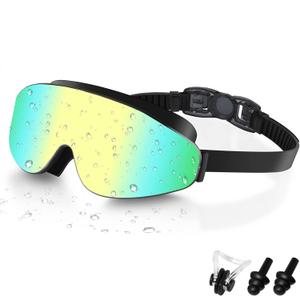 Kids Swim Goggles, Polarized Swimming Goggles for Kids, Wide View Anti-Fog No Leaking Swim Glasses for Age 4-16 (C-polarized Green)