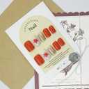 Fall Press on Nails Short Square Fake Nails with Glue Glitter Maple Leaf Acrylic Nails Supply Full Cover Gold Glossy Autumn Leaf False Nails for Women Girls DIY Thanksgiving Nail Decoration