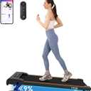 Walking Pad Treadmill with 4 Level Incline, 2.5HP Quiet Brushless Under Desk Small Treadmill for Home and Office Black