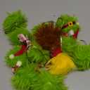 Syhood 12 Pcs Whimsical Lime Green Furry Christmas Ball Tree Ornaments Decoration Set with Faux Fur Christmas Balls Wooden Hanging Sign for Bendable Xmas Tree Holiday Party Home Decor, 1.57 Inch