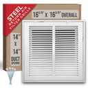 Fits 14"x14" Duct Opening | Steel Return Air Filter Grille by Handua [Removable Door] for 1-inch Filters | Vent Cover Grill | White | HVAC Cold Air Intake Grille | Out Dim: 16.7" x 16.7"