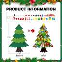 3.2Ft DIY Felt Christmas Tree Set for Kids Toddlers, 32 Hanging Ornaments Felt Christmas Tree with Light Wall Craft Kits for Xmas Party Office Decoration, New Year Door Wall Decorations