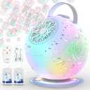 Rechargeable Bubble Machine - Auto 90°/360° Rotation, Remote Control(65-131ft), 9-Color LED, Larger Bubbles Design, Bubbles Maker Toys Gifts for Kids, Toddlers, Birthday, Parties, Wedding, Boys, Girls