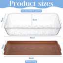 Baderke 1 Set 16" x 9" Plastic Chilled Serving Tray for Parties with Compartments Ice Chilled Party Platter Charcuterie Serving Board Cold Dish Dip for Fruit Seafood Vegetable Appetizer (Dark Wood)