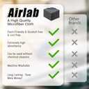 Airlab Microfiber Towels for Cars Wash Drying Auto Detailing, Highly Absorbent, Lint-Free, Streak-Free, All-Purpose Cleaning Cloths for Household, 16" x 16", Pack of 8, Grey