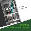 RVGUARD Temporary Power Outlet Panel with Breaker, ETL Listed 20 50 Amp Receptacle, Type 3R Electrical Outlet Panel with 20 Amp 90 Degree Adapter Cord for RV, Camper, Travel Trailer