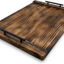 Noodle Board Stove Cover, 30 x 22 Inch Wooden Stove Top Cover with Handles, Pine Wood Stovetop Cover with Cross-Grain Dovetail Design for Extra Counter Space, Brown