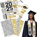 Graduation Stole Sash Class of 2025 Decorations DIY Customize Graduation Stole Graduation Sash Personalized Iron-On Decals Heat Transfer Vinyl HTV Cutouts Set