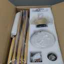 42 Inch Ceiling Fans with Lights and Remote, 5 Blades Wood Ceiling Fan with Light, Dimmable, Wall Switch, Reversible DC Motor, Modern Indoor Outdoor Ceiling Fans for Patios Bedroom (Gold) (Natural Wood Downrod Mount)