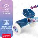 Huffy Disney Frozen 2 Girl's Trike, Ideal for Ages 3+, Anna, Elsa, and Olaf, Storage Bins for Snacks or Toys, Sturdy and Durable, Safe for Toddlers, 10 Inch