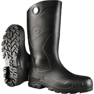 Dunlop Chesapeake Rubber Boots for Men & Women  PVC - Waterproof - Lightweight Garden, Fishing & Rain Boots with Soft Toe and Wide Calf  Black  Size 315 (7)