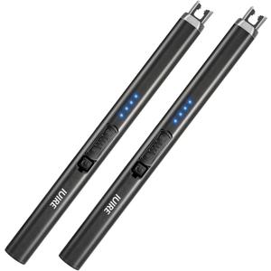 Electric Candle Lighter with Flashlight USB C Rechargeable Arc Lighters for Candles Windproof Plasma for Camping BBQ Stove Home Emergency with Safety Switch LED Battery Display