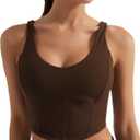 Women's Bustier Corset Crop Tank Tops Sleeveless Trendy Scoop Neck for Women Going Out Tops Summer Sexy High Impact (Black, XS)