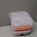 6  Pack Snack Containers, Divided Bento Snack Box, 4 Compartments Reusable Meal Prep Lunch Containers for Kids Adults, Food Storage Containers for School Work Travel