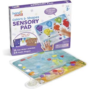 hand2mind Colors and Shapes Sensory Pad, Fine Motor Skills Toys for 3 Year Old, Sensory Toys for Sensory Play, Occupational Therapy Toys, Calming Toys for Kids, Shape Sorting Toy, Calm Down Corner