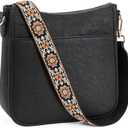 BOSTANTEN Crossbody Bags for Women Trendy Vegan Leather Hobo Purses Shoulder Handbags Wide Shoulder Strap (A03-black)