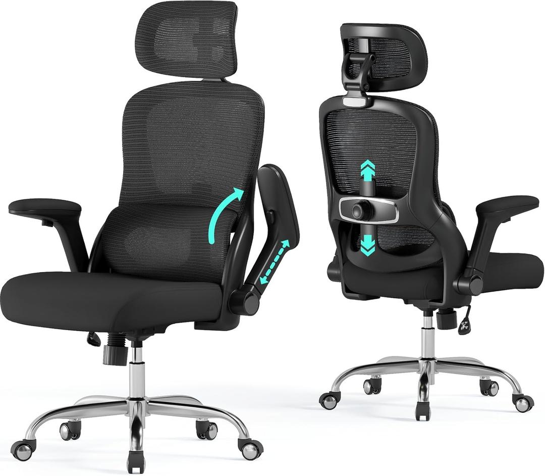 Ergonomic Office Chair: 400LBS Computer Desk Chair Comfy-Black Big and Tall Office Chair with Lumbar Support & Headrest-Gaming Chairs for Adults-Executive Office Rolling Chairs for Home Work