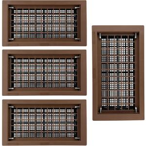 8" x 16" Automatic Foundation Vent for Ventilating Crawl Space Replacement Auto Air Vent, Brown, 4 Pack