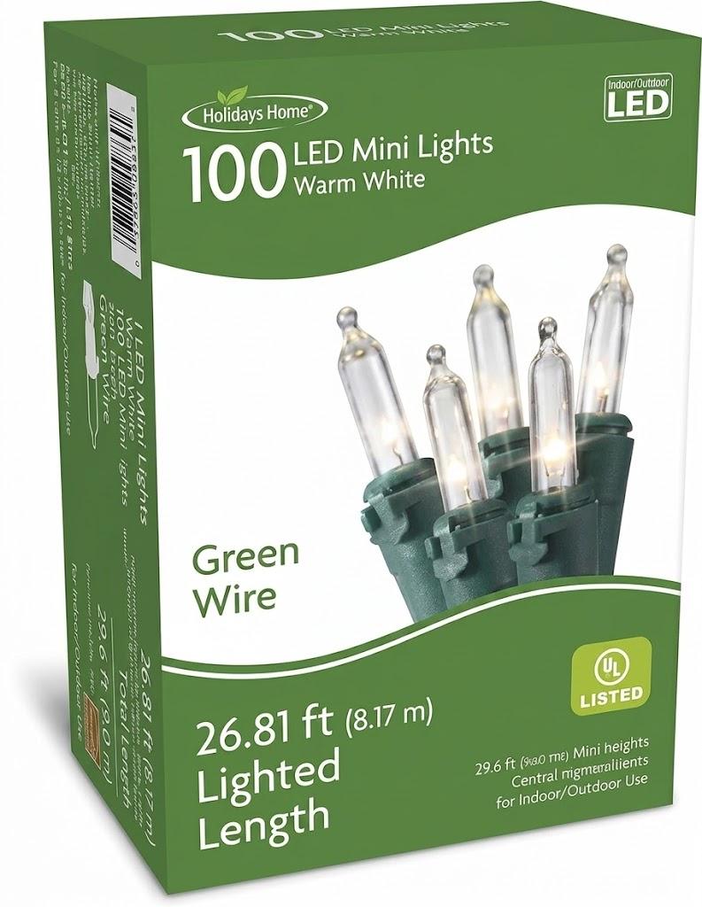 100 Mini LED Lights Warm White - Pack of 2