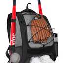 Goloni Baseball Bag,Backpack for Baseball, T-Ball & Softball Equipment & Gear,Softball Bag with Shoe Compartment,Fence Hook (Grey)