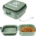 Large Capacity Travel Dog Bowls, 1900ml Portable Dog Bowls 2 in 1, Upgrade Food and Water Bowl for Dogs and Cats, Collapsible Dog Bowls and Food Storage Ideal for Walking, Hiking, Traveling&Camping (Green)