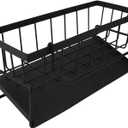 TOPINCN Kitchen Sink Sponge Holder, Carbon Steel Sink Organizer and Storage Multifunctional with Detachable Hanger Dish Sponge Rack for Kitchen Bathroom Supplies (Black)