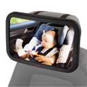 Lusso Gear Baby Car Mirror - Rear-Facing Infant Mirror for Car with Crystal Clear View - Secure Shatterproof Backseat Design, Black (1-Pack Black)