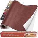 Self Adhesive Leather Repair Patch Kit, 31.4 in x 16 in Large Vinyl Leather Repair Tape for Furniture, Car Seat, Couch, Sofa, Chair Retro Reddish Brown