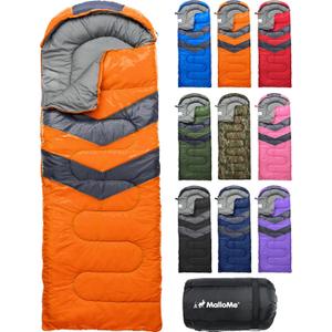 MalloMe Sleeping Bags for Adults Cold Weather & Warm - Backpacking Camping Sleeping Bag for Kids 10-12, Girls, Boys - Lightweight Compact Camping Essentials Gear Accessories Hiking Sleep Must Haves
