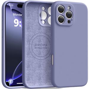 Ktele Magnetic for iPhone 16 Pro Max Case [Compatible with Magsafe] [Premium Silicone Satin-Smooth Touch] Slim Shockproof Anti-Scratch Microfiber Lining Case, 6.9 inch, Lavender Grey