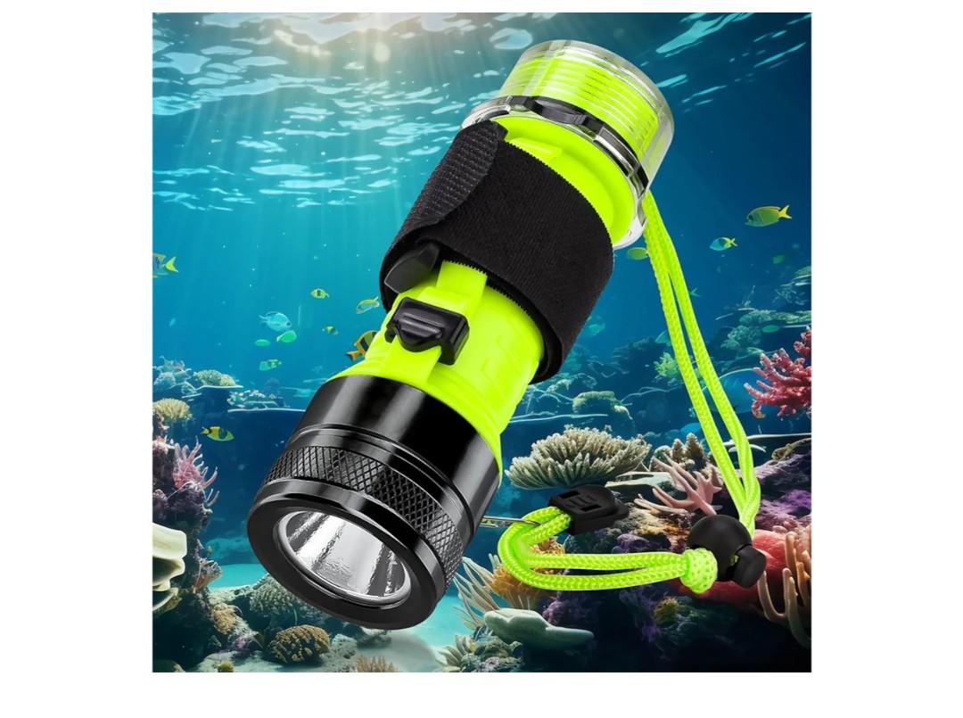 2 BlueFire Rechargeable Diving Flashlight, 1500 Lumen Scuba Diving Light, 3 Modes Underwater IPX8 Waterproof LED Flashlight,Night Dive Torch Submersible Light for Outdoor Under Water Sports Black