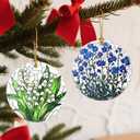 Flower Hanging Ornament, Christmas Ornaments, Xmas Decorations for Tree, Ornaments for Christmas Tree, Holiday Ornament, Flower Themed Gifts, Holiday Party Gifts, and Xmas Gift Ideas - Forget-Me-Not
