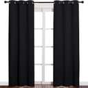 NICETOWN Thermal Insulated Black Blackout Curtains/Drapes 84 inches Length 2 Panels Set for Living Room, 42 inches Wide, Privacy Sound Reducing Room Darkening Draperies Window Treatment