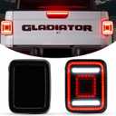 Kiwi Master LED Tail Lights for 2020-2026 Jeep Gladiator JT Accessories, Black Housing Smoke Lens, Pair