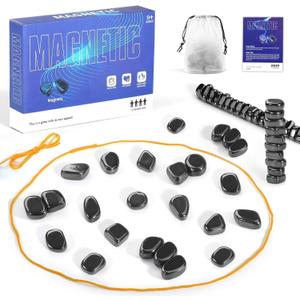 Magnetic Chess Game,Portable Intellectual Battle & Strategy Board Game for Family Game Night,Magnetic Chess Strategy Game with String & Stones for Kids and Adults, Advent Calendar 2025 (Black)