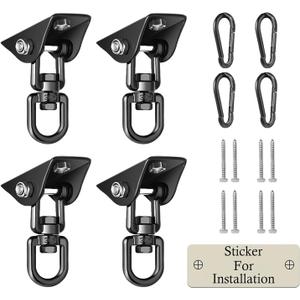Heavy Duty Swing Hangers for Wooden Sets 2000 LB Capacity Hammock Hanger 360 Swivel Stainless Steel Swing Hardware Accessories 2 Packs for Porch Playground Yoga Heavy Bag