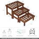 3 Tiered Small Plant Stands Shelf Indoor Outdoor,Wood Flower Pot Stand Holders Rack,Freestanding Corner Ladder Shelves for Plants Succulent Cactus,on Patio,Desktop,Window