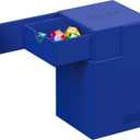 Ultimate Guard Flip'n'Tray 100+, Deck Case for 100 Double-Sleeved TCG Cards + Dice Tray, Blue, Independent Magnetic Closure & Microfiber Inner Lining