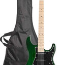 GLARRY Full Size Electric Guitar for Music Lover Beginner with 20W Amp and Accessories Pack Guitar Bag (Green) (39" Right Handed)