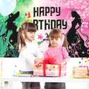 Pink and Green Birthday Backdrop Party Decorations Witch Birthday Party Decorations Witch Themed Happy Birthday Banner Photo Backdrops for Princess Girls Boys Women Party Supplies Decor