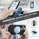 SHIELDON Case for iPhone 15 Pro, Genuine Leather Detachable Wallet Wireless Charging Folio Magnetic Kickstand RFID Blocking Card Slots Shockproof Case Compatible with iPhone 15 Pro 6.1" - Black