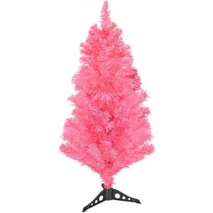 Christmas Tree with Plastic Stand,3-feet,PVC (Pink)