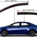 Lightronic Extra Durable Clip-on in-Channel Auto Vent Window Visor, Fits 2014-2019 Toyota Corolla Sedan (EXCLUDES Hatchback), UV Protection Rain Guard, Original Wind Deflector, Dark Smoke, 4-Pcs
