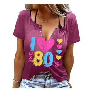 80s Outfit for Women I Love The 80's Shirts Fashion 80s Themed Clothing for Birthday Party Gift Purple, Small