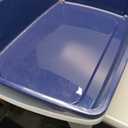 IRIS USA Cat Litter Box XX-Large Open Top with High Sided Walls Tall Scatter Shield Scoop Included Easy Clean Plastic Pan for Big Cats Kittens Multi-Cat Households 30"L x 20"W x 14"H Navy