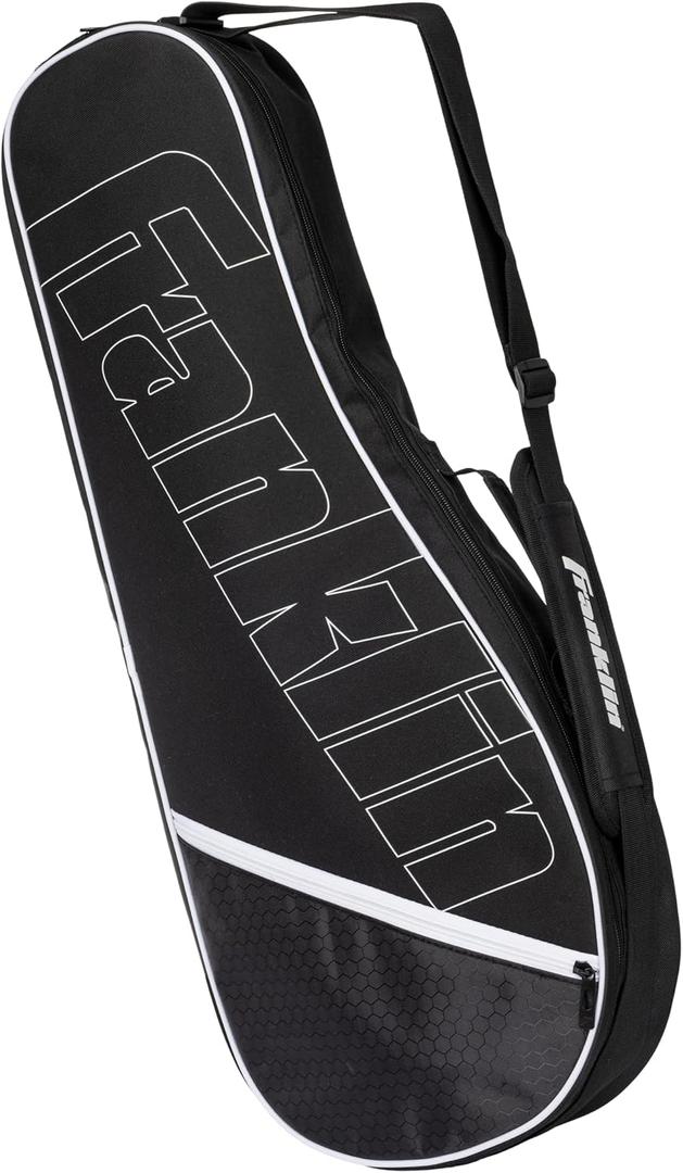 Franklin Sports Tennis Racket Shoulder Travel Bag Case | Court + Practice Gear Storage, Adjustable Padded Strap, Fleece-Lined Valuables Pocket, Ideal for Men + Women, 29" X 4" X 12"