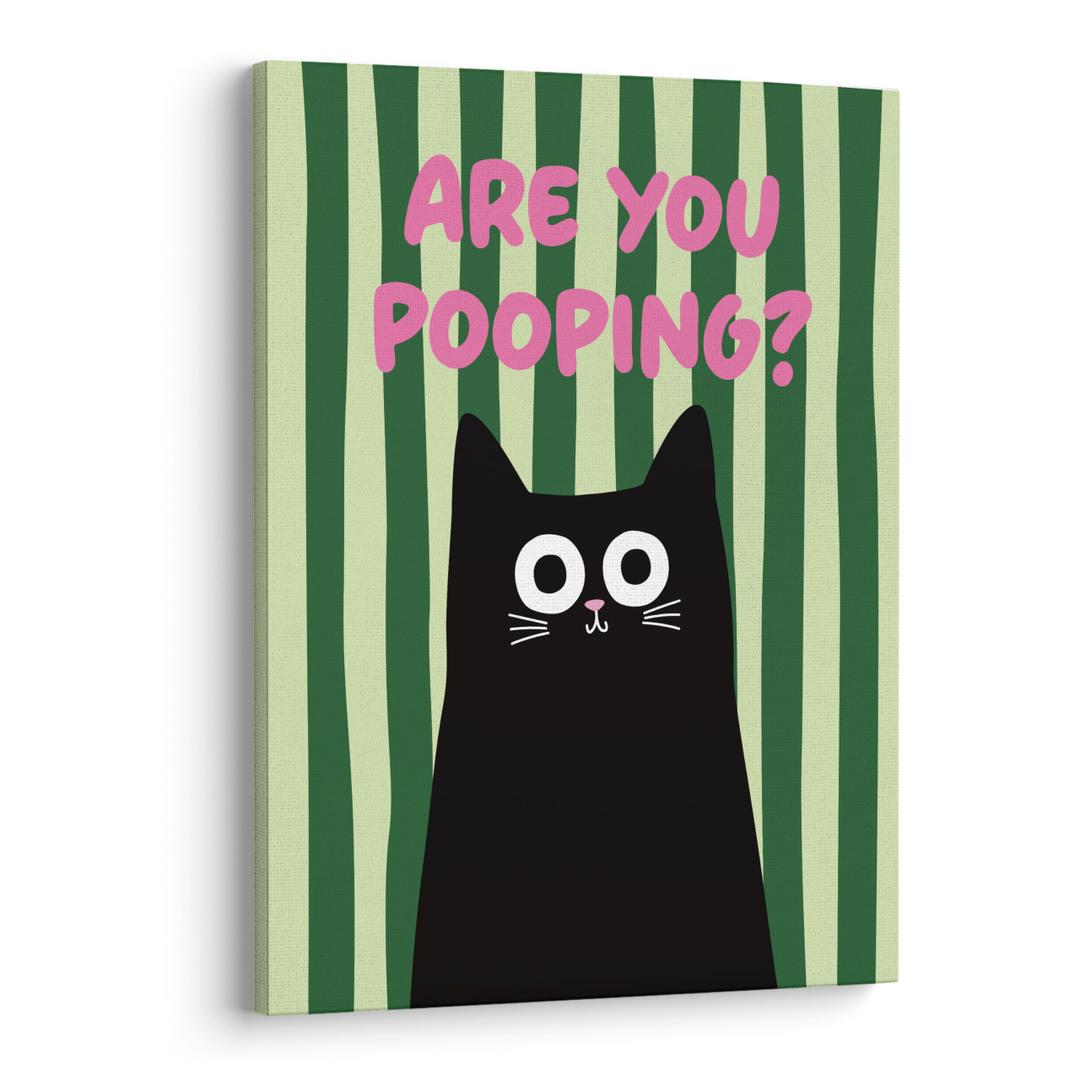 XWELLDAN Funny Humor Welcome to the Bathroom a Cat Will Be with You Shortly Framed Canvas Wall Art Decor, Black Cat Bathroom Toilet Decor, 11x14 Inches