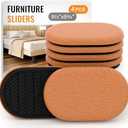 Furniture Sliders for Hardwood Floors Felt Large 9.5 Inch x 5.75 Inch Oval Reusable Furniture Slider with Extra Thick Design - Heavy-Duty Furniture Movers - Felt Sliders Effortless Moving 4 PCS