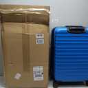Amazon Basics 26" Hardside Medium Checked Luggage, Expandable For Up to 15% More Space, With Scratch-Resistant Surface, Four Multi-directional Wheels, Light Blue